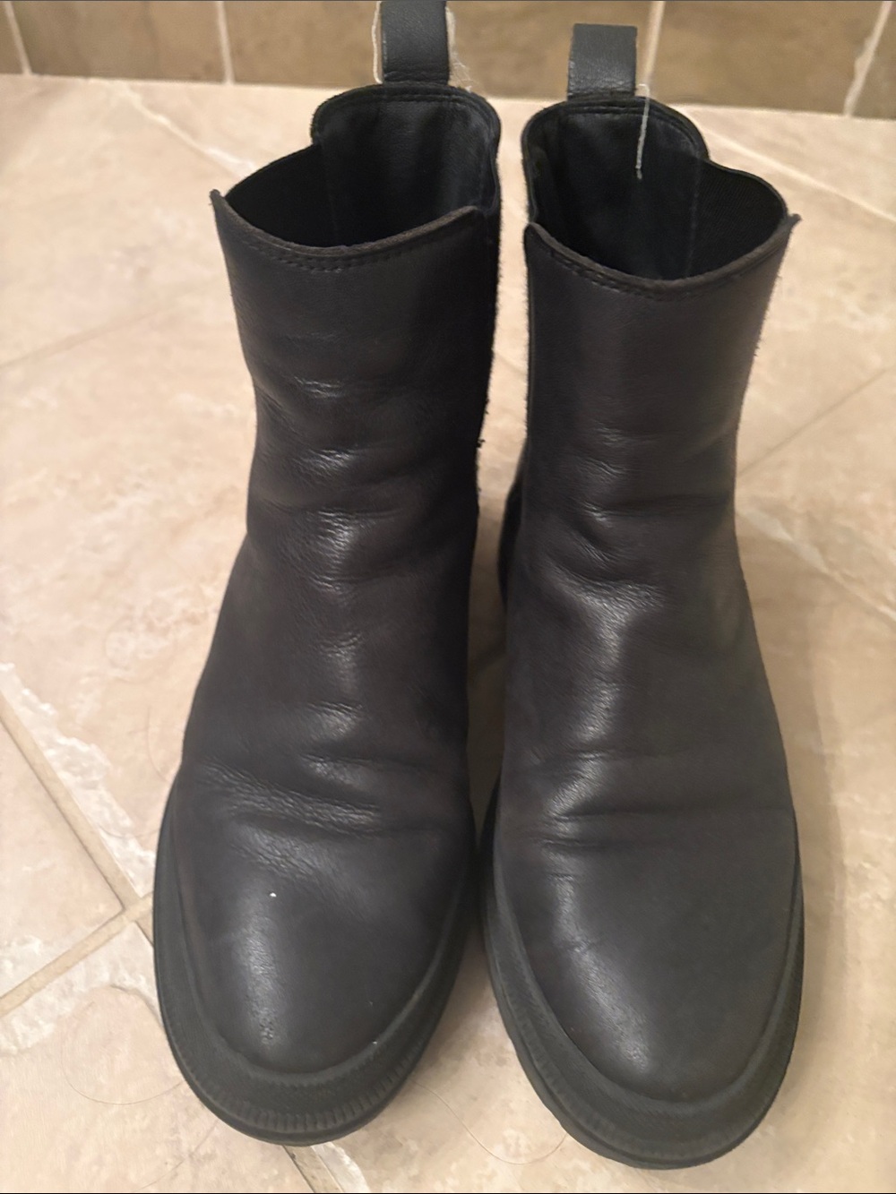 Lucky Brand Black Leather Ankle Chelsea Booties